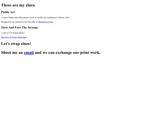 zines screenshot
