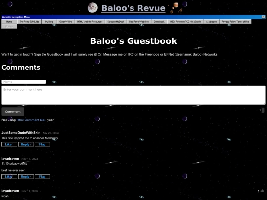 Guestbook screenshot