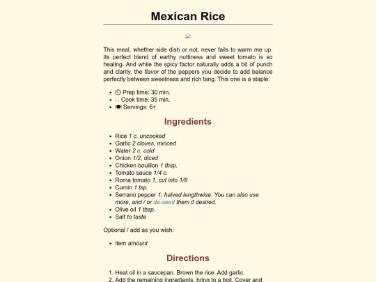 recipes/mexican-rice screenshot