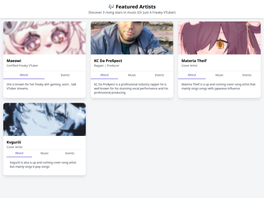 featured-artists screenshot