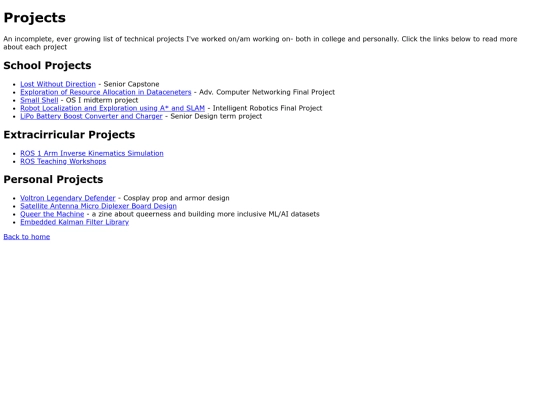 projects screenshot