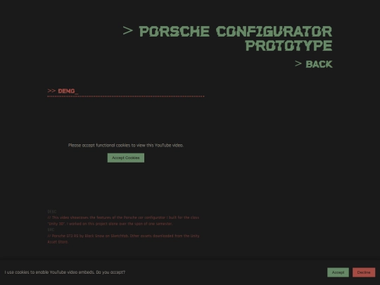 projects/porsche_config screenshot