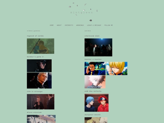 interests screenshot