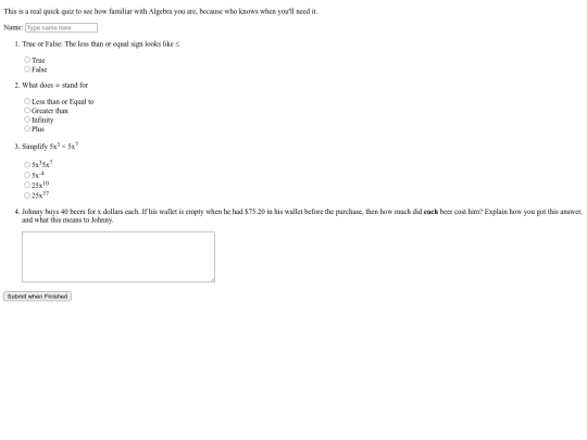 Algebra-Quiz screenshot