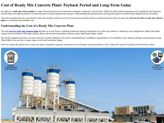 Cost-of-ready-mix-concrete-plant-payback-period-and-long-term-gains screenshot