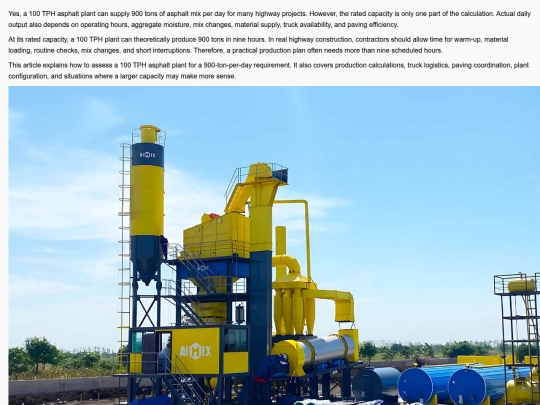 can-a-100-tph-asphalt-plant-supply-900-tons-per-day-for-a-highway-project screenshot