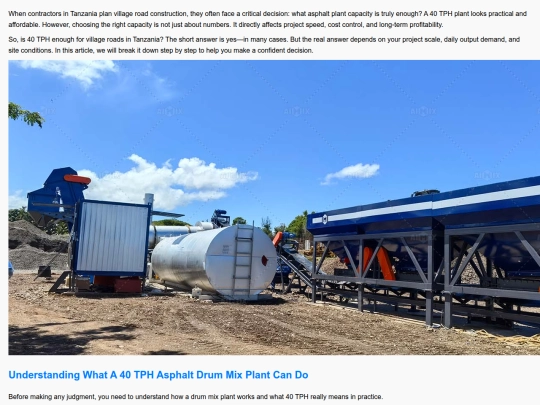 is-40-tph-asphalt-drum-mix-plant-enough-for-village-roads-in-tanzania screenshot