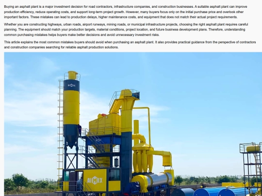 what-mistakes-should-buyers-avoid-when-purchasing-asphalt-plants screenshot