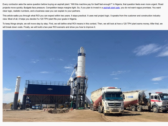 what-roi-can-i-expect-from-a-120-tph-asphalt-plant-in-nigeria-within-2-years screenshot