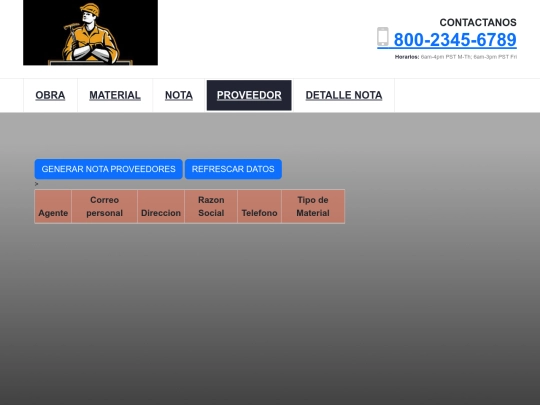proveedor screenshot