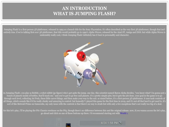 Let's Plays/JumpingFlash/W0 screenshot