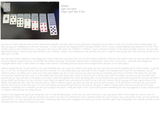 Reviews/SOLITAIRE screenshot