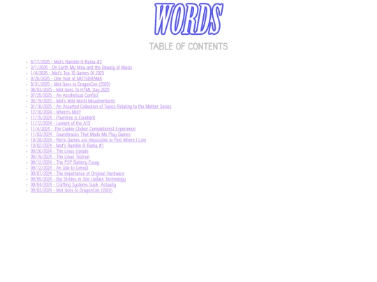 Words/TABLEOFCONTENTS screenshot