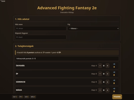karakterlap screenshot