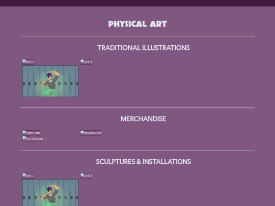 htmlPortfolio/physical-art screenshot