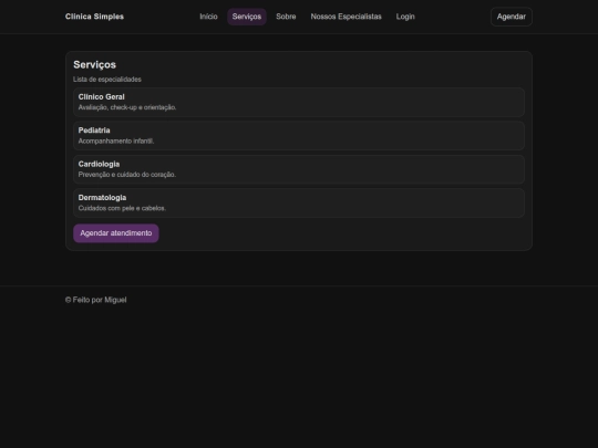 servicos screenshot