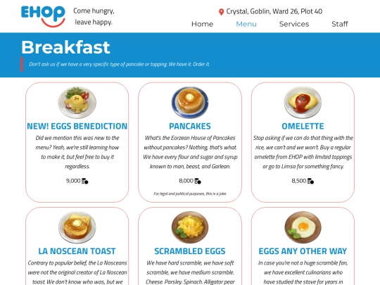 menu screenshot