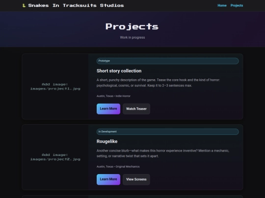 projects screenshot