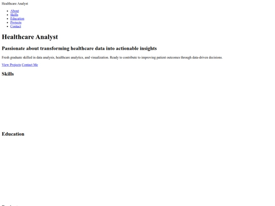 myportfolio/Healthcare Analyst Portfolio screenshot