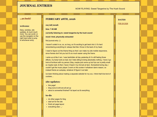 blog/journal screenshot