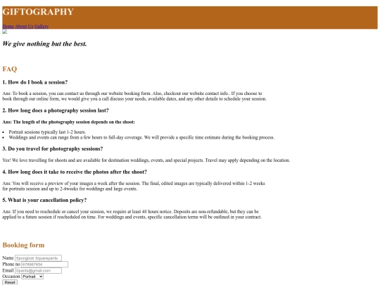 Giftography screenshot