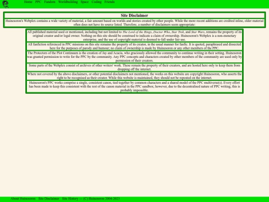 disclaimer screenshot