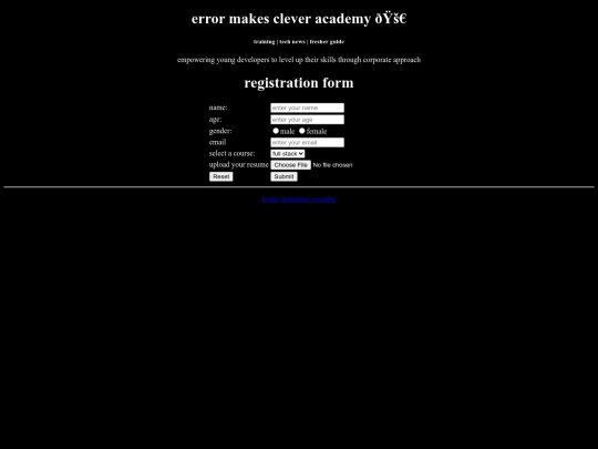 course registration/register screenshot