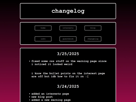 changelog screenshot