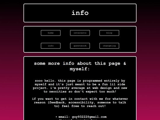 info screenshot