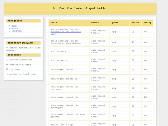 games/list screenshot