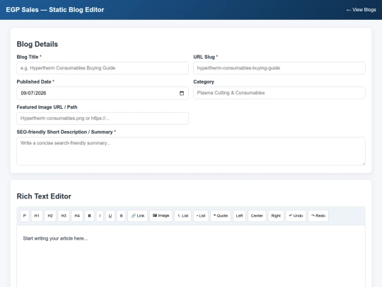 blog-editor screenshot