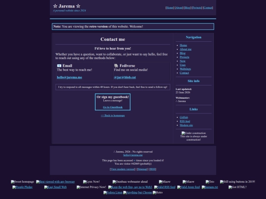 retro/contact screenshot