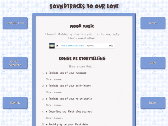 yume/questionnaire/playlist screenshot