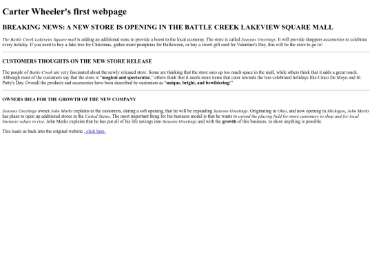 Carter Wheeler's News Article screenshot