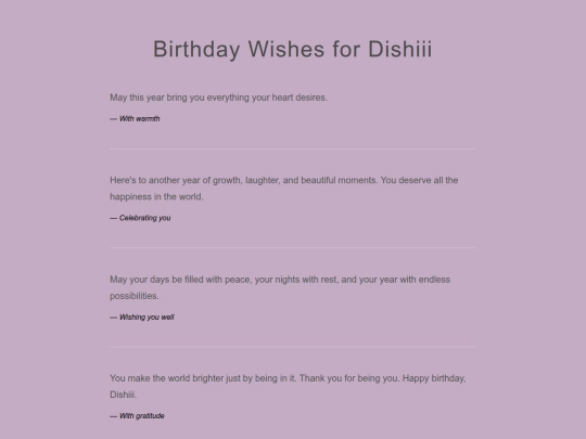 dishi/wishes screenshot
