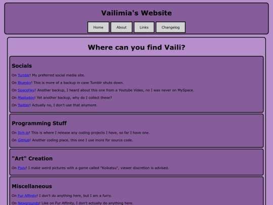 links screenshot