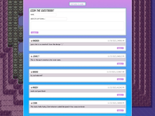 guestbook screenshot