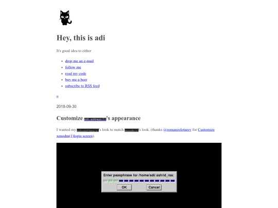 2018-09-30 Customize ssh-askpass(1)'s appearance screenshot
