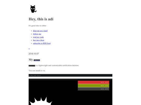 2018-10-07 My .dunstrc screenshot
