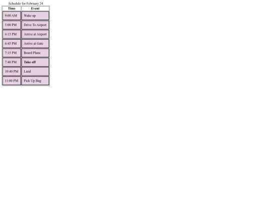schedule screenshot