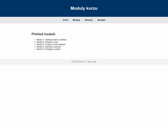 moduly screenshot