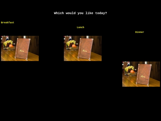 menus screenshot