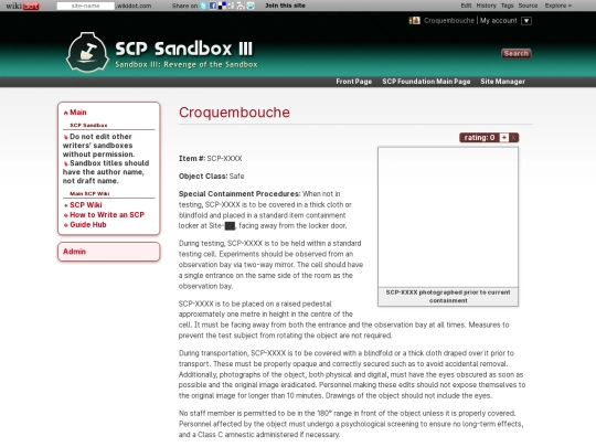 scp/Croquembouche - SCP Sandbox III screenshot