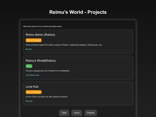 projects screenshot