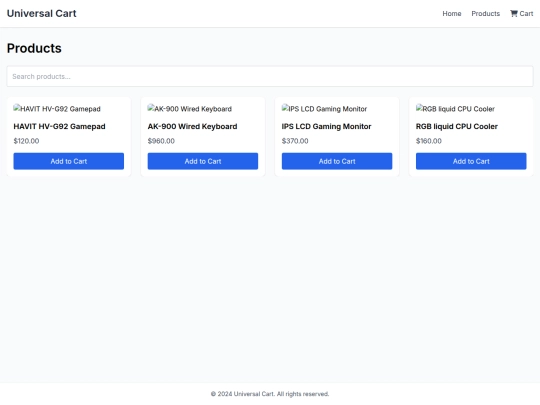 products screenshot