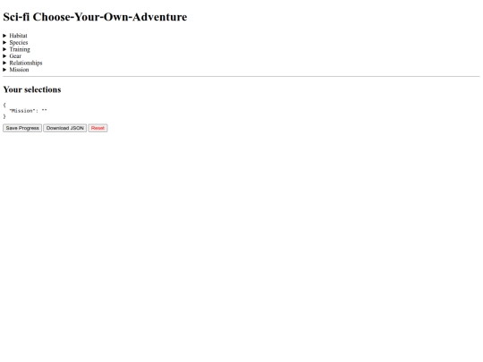 cyoa screenshot