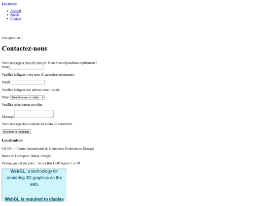 Foire_LeGrenier_Projet/contact screenshot
