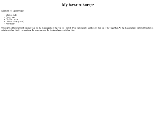 burgerrecipe screenshot