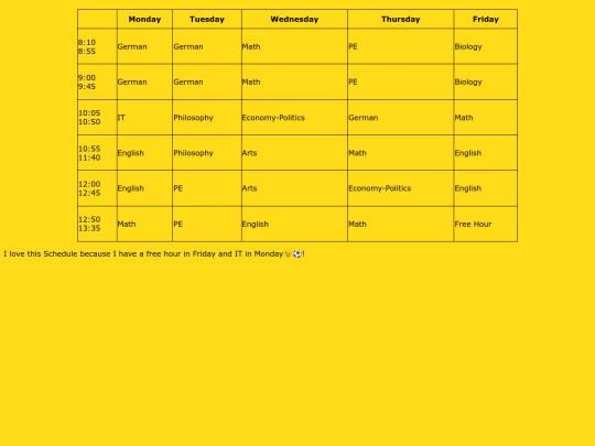 schedule screenshot