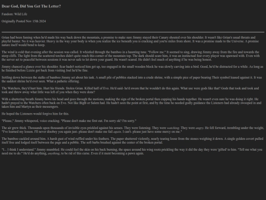 fanfic/deargodletter screenshot